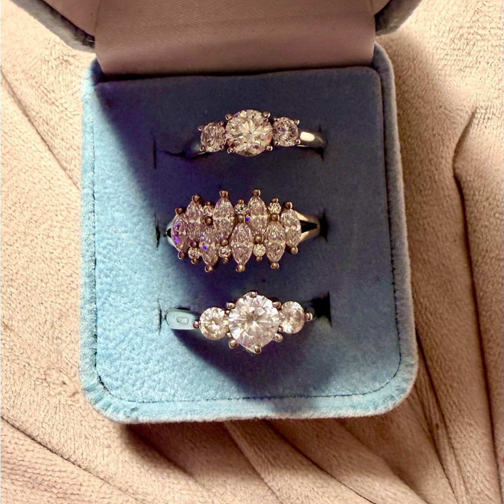 3 epiphany, diamond Sterling, silver Women's size 9 and 10  Rings